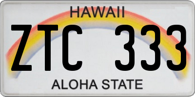 HI license plate ZTC333