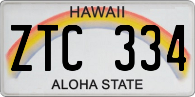 HI license plate ZTC334