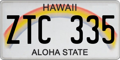 HI license plate ZTC335