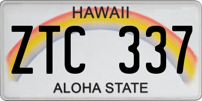 HI license plate ZTC337