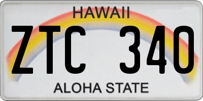 HI license plate ZTC340