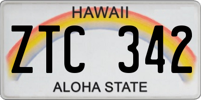 HI license plate ZTC342