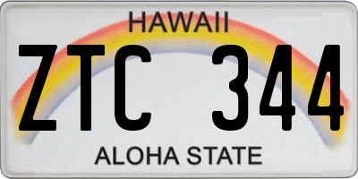 HI license plate ZTC344