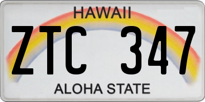 HI license plate ZTC347