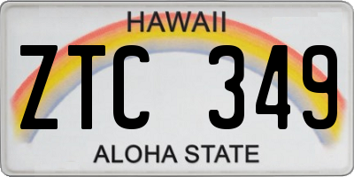 HI license plate ZTC349