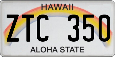 HI license plate ZTC350