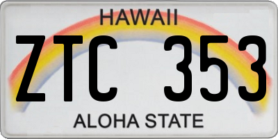 HI license plate ZTC353