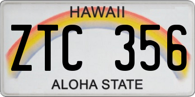 HI license plate ZTC356