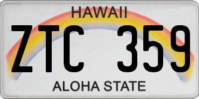 HI license plate ZTC359