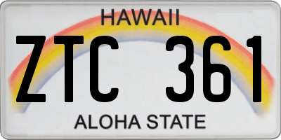 HI license plate ZTC361