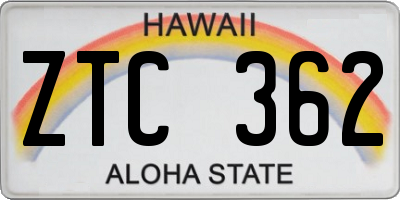 HI license plate ZTC362