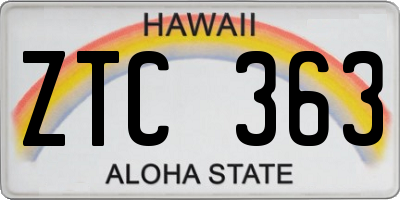 HI license plate ZTC363