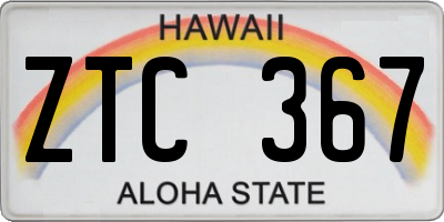 HI license plate ZTC367