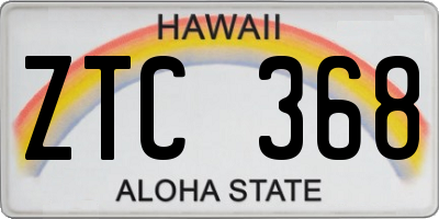 HI license plate ZTC368