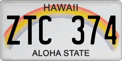 HI license plate ZTC374