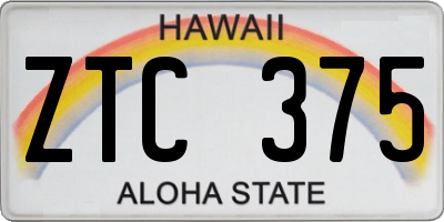 HI license plate ZTC375