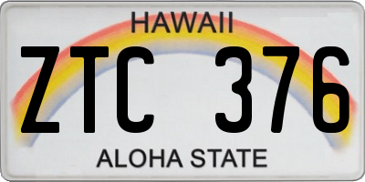 HI license plate ZTC376