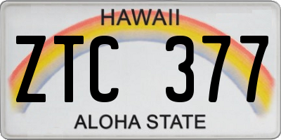 HI license plate ZTC377