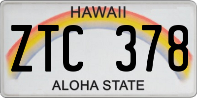 HI license plate ZTC378