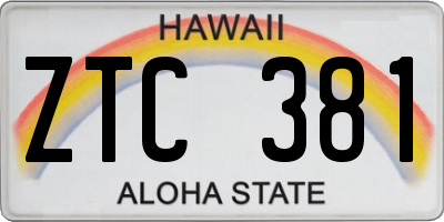 HI license plate ZTC381