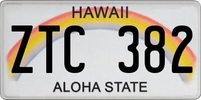 HI license plate ZTC382