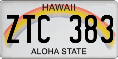 HI license plate ZTC383