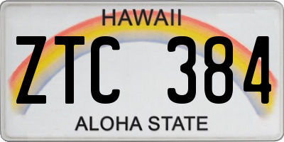 HI license plate ZTC384