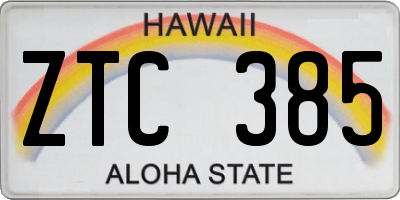 HI license plate ZTC385