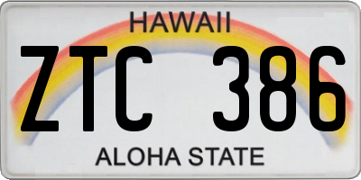 HI license plate ZTC386