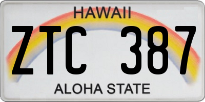 HI license plate ZTC387