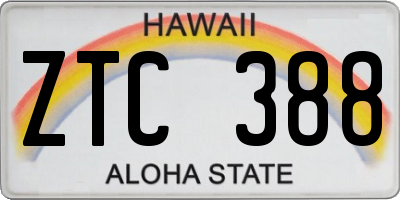 HI license plate ZTC388