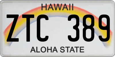 HI license plate ZTC389