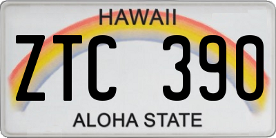 HI license plate ZTC390