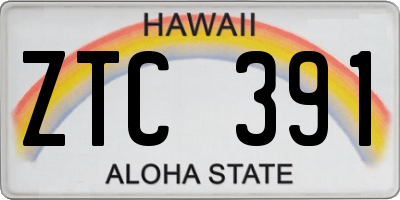 HI license plate ZTC391