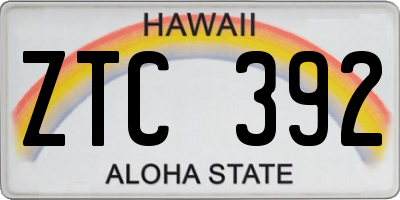 HI license plate ZTC392