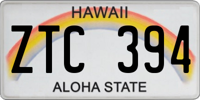 HI license plate ZTC394