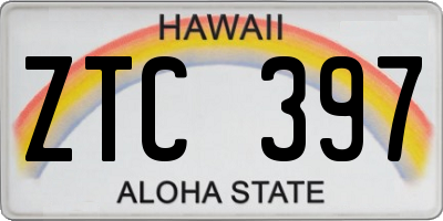 HI license plate ZTC397