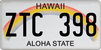 HI license plate ZTC398