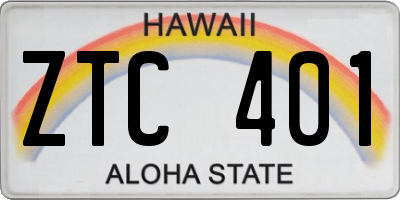 HI license plate ZTC401