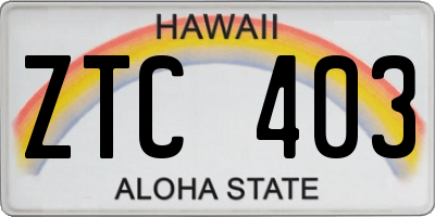 HI license plate ZTC403