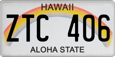 HI license plate ZTC406