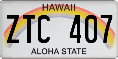 HI license plate ZTC407