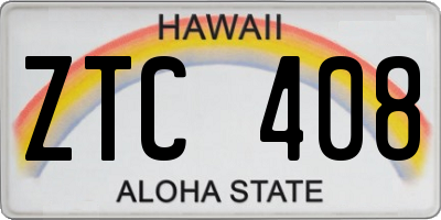 HI license plate ZTC408