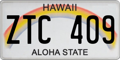 HI license plate ZTC409