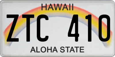 HI license plate ZTC410