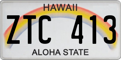 HI license plate ZTC413