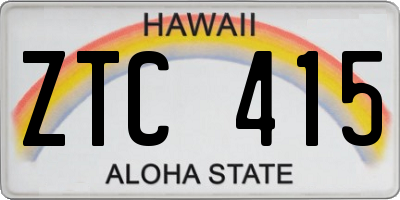 HI license plate ZTC415