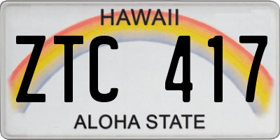 HI license plate ZTC417