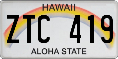 HI license plate ZTC419