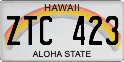 HI license plate ZTC423